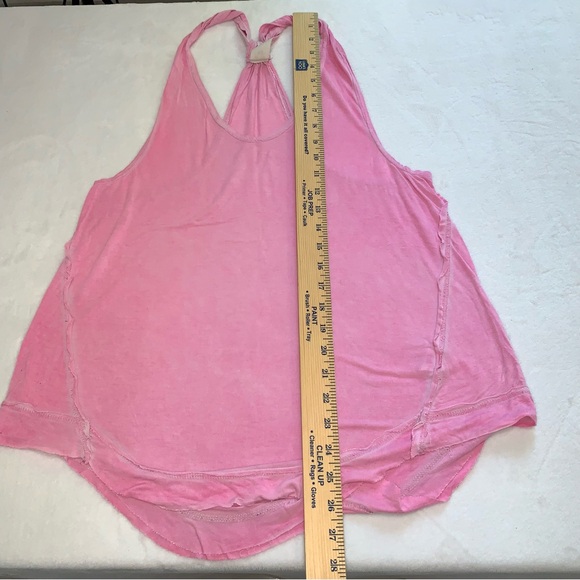 Free people pink tank size small cotton racer back - Picture 7 of 10